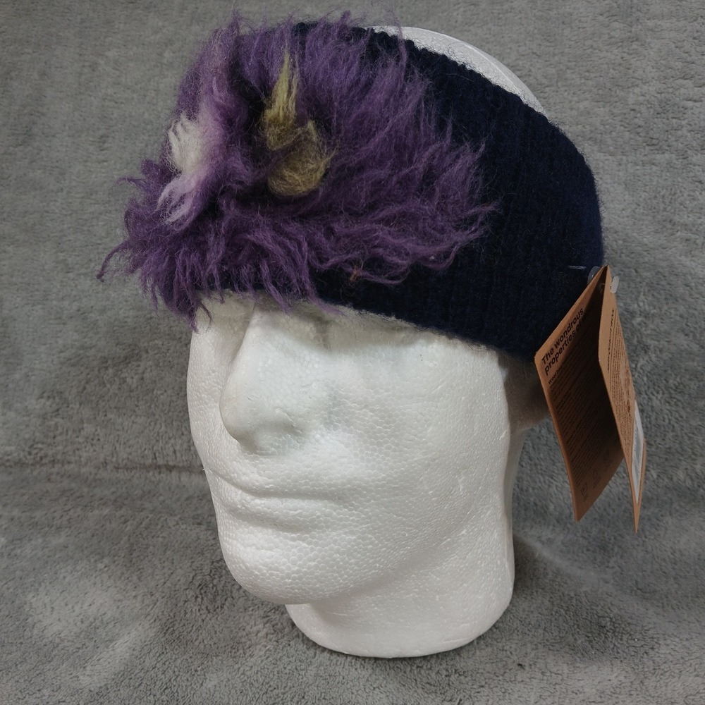 Rock Expedition Headband Women's OS Purple Navy Wool Shaggy NEW